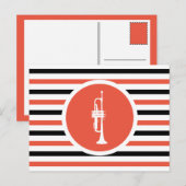 シックストライプのトランペット葉書 ポストカード (正面/裏面)