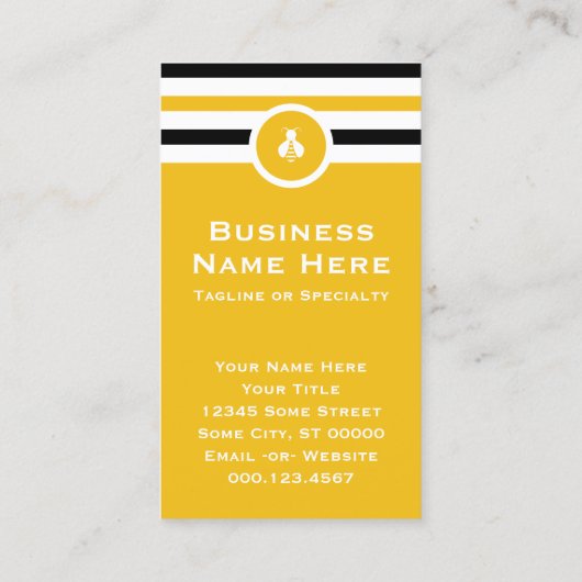 シックストライプのハニービービジネスカード 名刺 (裏面)