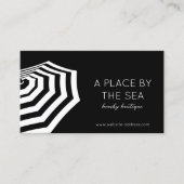 シックストライプのビーチアンブレラブティックブラック 名刺 (正面)