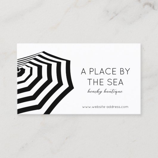 シックストライプのビーチアンブレラブティック 名刺 (正面)