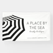 シックストライプのビーチアンブレラブティック 横断幕 (横)