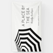 シックストライプのビーチアンブレラブティック 横断幕 (縦)