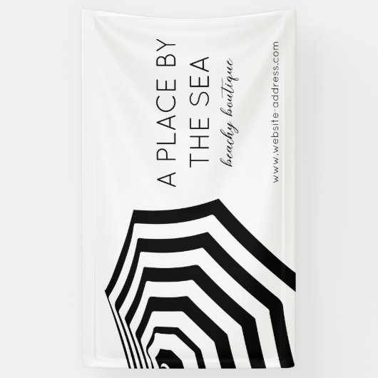 シックストライプのビーチアンブレラブティック 横断幕 (縦)