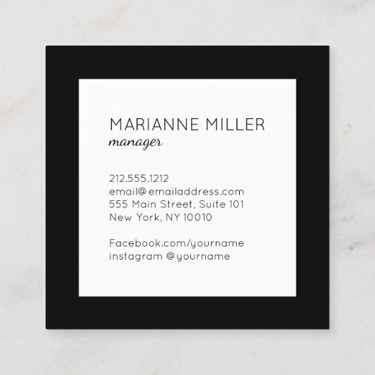 シックストライプのビーチアンブレラロゴブティック スクエア名刺 (裏面)