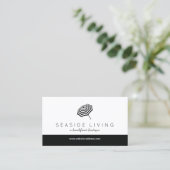 シックストライプのビーチアンブレラロゴブティック 名刺 (スタンド正面)