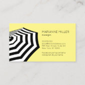 シックストライプのビーチ傘ロゴイエロー 名刺 (裏面)