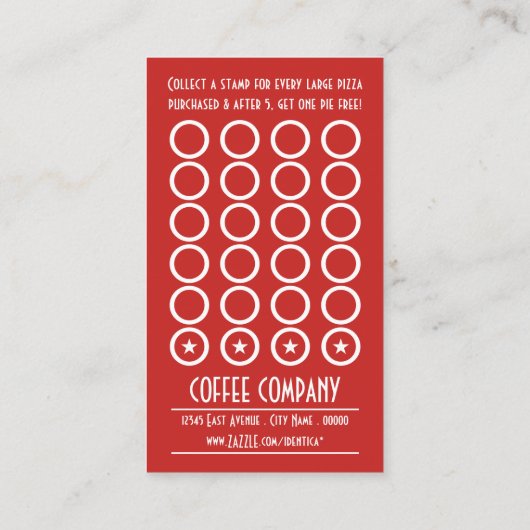 シックストライプのピザスライスロイヤリティパンチ ロイヤリティカード (裏面)