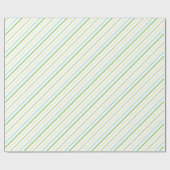 シックストライプのラッピング紙:黄、緑、白 ラッピングペーパー (フラット)