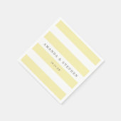 シックストライプイエロー結婚ズ スタンダードカクテルナプキン (角)