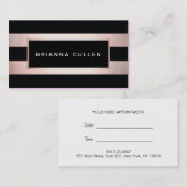 シックストライプバラ金ゴールドサロンアポイントメントアラーム 予約カード (正面/裏面)