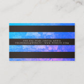 シックストライプパターグランジンブルーパープル 名刺 (裏面)