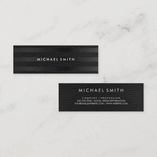 シックストライプフェイクレザー スキニー名刺 (正面/裏面)