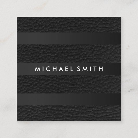 シックストライプフェイクレザー スクエア名刺 (正面)