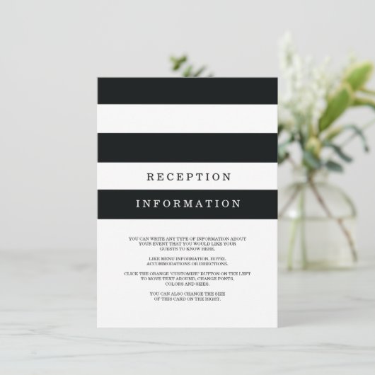 シックストライプブラック結婚ズの挿入カード エンクロージャーカード (スタンド正面)