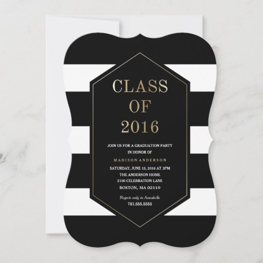 シックストライプ招待状 招待状 (正面)