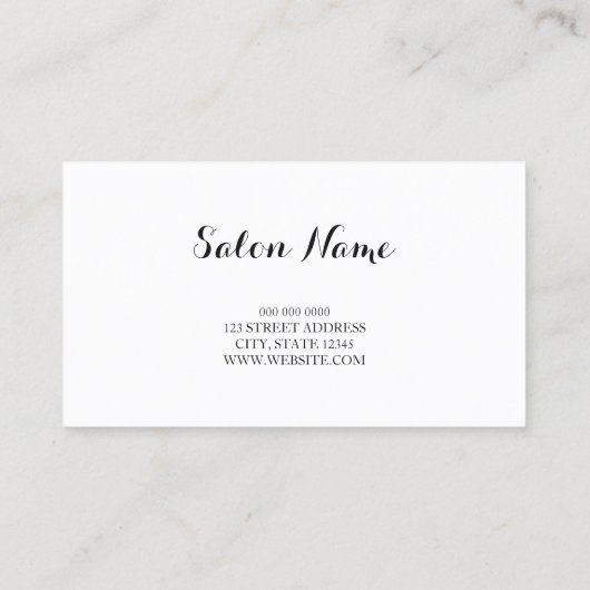 シックストライプ白黒ピンクのメイクアップアーティスト 名刺 (裏面)