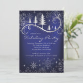 シックスノーフレークズクリスマスツリーホリデーパーティ 招待状 (スタンド正面)