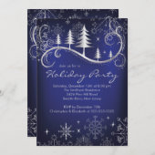 シックスノーフレークズクリスマスツリーホリデーパーティ 招待状 (正面/裏面)