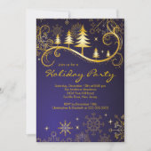 シックスノーフレークズクリスマスツリーホリデーパーティ 招待状 (正面)