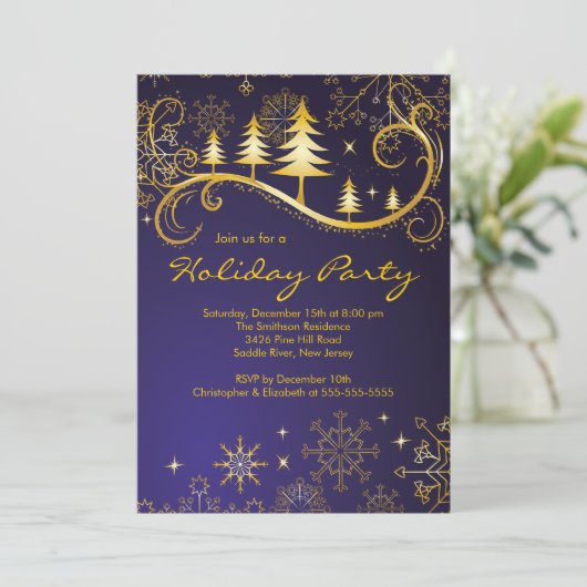 シックスノーフレークズクリスマスツリーホリデーパーティ 招待状 (スタンド正面)