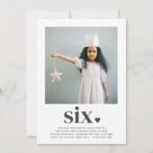 シックスハート – スクウェア写真誕生日招待状 招待状 (正面)