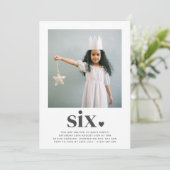 シックスハート – スクウェア写真誕生日招待状 招待状 (スタンド正面)