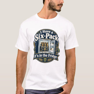 シックスパックは冷蔵庫にあります ビールTシャツ Tシャツ