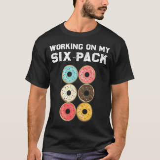 シックスパックへの努力 ドーナツ6個パック パパ Tシャツ