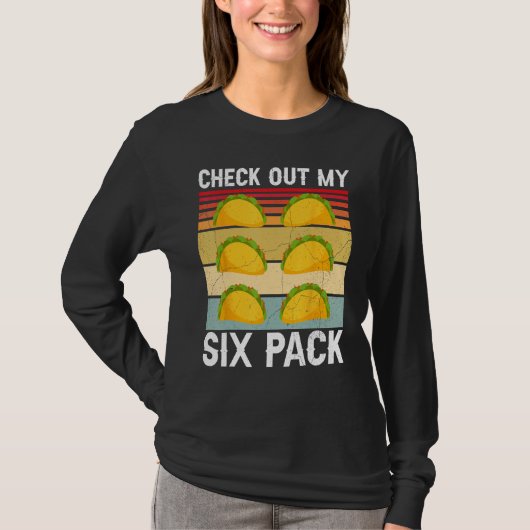 シックスパックをチェックアウト タコ Tシャツ (正面)