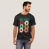 シックスパックをチェック - おもしろいドーナツ ワークアウト アブス Tシャツ (正面フル)