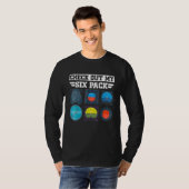 シックスパックを見て + パイロット計器 + 飛行機 + 航空 Tシャツ (正面フル)