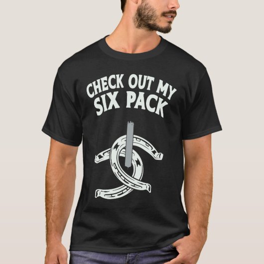 シックスパックを見て Horseshoe+Pitching+Pitcher Tシャツ (正面)