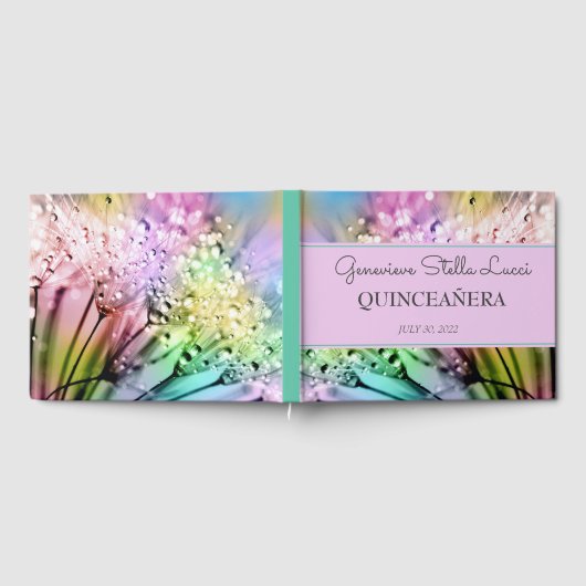 シックスパークルスキンセニェラパーティの招待状 ゲストブック (全面)