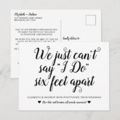 『シックスフィートアパート』延期 新しい日程の結婚式 案内ポストカード (正面/裏面)