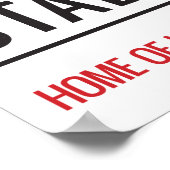 シックスフィールズスタジアム通り標識 ポスター (角)