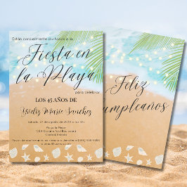 シックスペインのビーチサンドショア45thバースデーパーティー 招待状