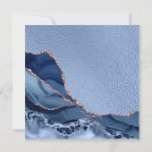 シックスペインのブルーフラワーアゲートフォイルキンセアニラ 招待状 (裏面)