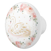 シックスワンプリンセスパステル赤面フローラ金ゴールド セラミックノブ (右)