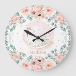 シックスワンプリンセス赤面ポピーフローラガールベッドルーム ラージ壁時計