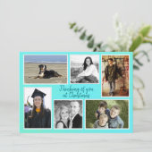 シックス写真テンプレートアクアクリスマスフラットカード シーズンカード (スタンド正面)