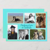 シックス写真テンプレートアクアクリスマスフラットカード シーズンカード (正面/裏面)