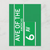 シックス・アヴァーニューヨーク・通り・サイン ポストカード (正面)