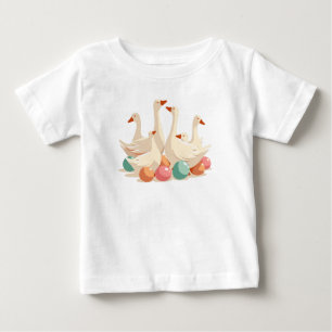 シックス・ギース・ア・レイイング カットアウト ステンシルスタイル ベビーTシャツ