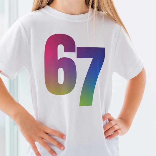 シックス セブン おもしろいトレンドのキッズスラング カラフル Tシャツ