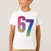 シックス セブン おもしろいトレンドのキッズスラング カラフル Tシャツ (正面)