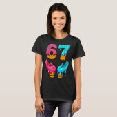 シックス セブン アイスクリーム 垂れる ミーム 67 おもしろい Gen Alpha S Tシャツ (正面フル)