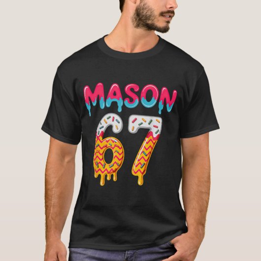 シックス セブン アイスクリーム 垂れる 67 メイソン ミーム Tシャツ (正面)