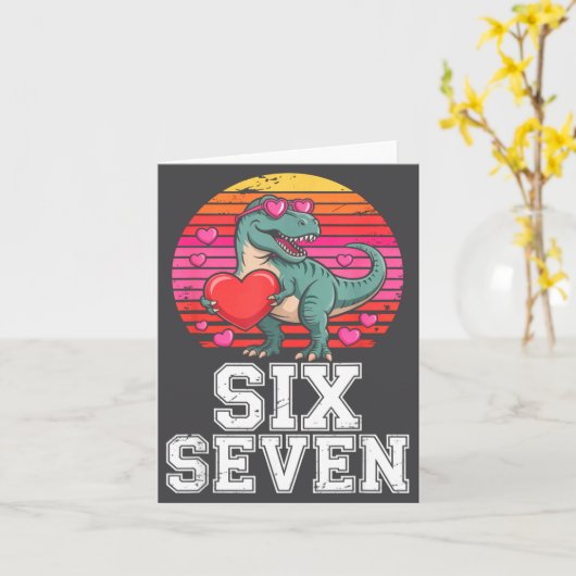 シックス セブン バレンタインデー 恐竜 T-レックス 子供用 カード (黄色い花)