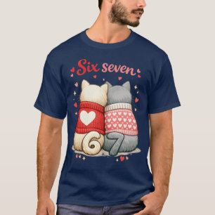 シックス セブン フォーエバー キャッツ , 67 バレンタイン キャッツ ラブ Tシャツ