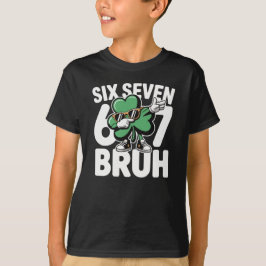 シックス セブン ブルー おもしろいアイルランドのシャムロック ダビング Tシャツ